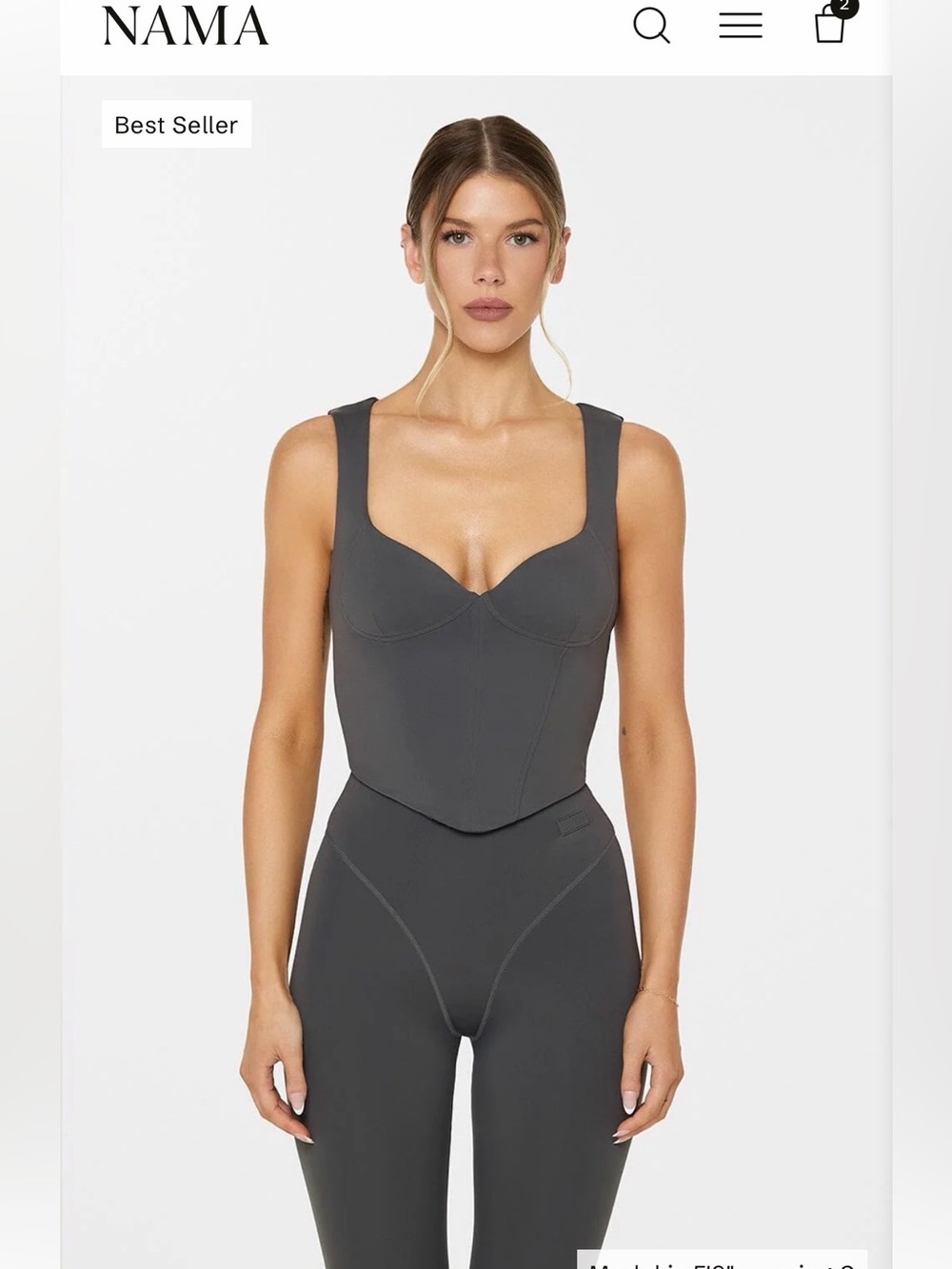 Nama Sculpting Charcoal Bustier Tank Top